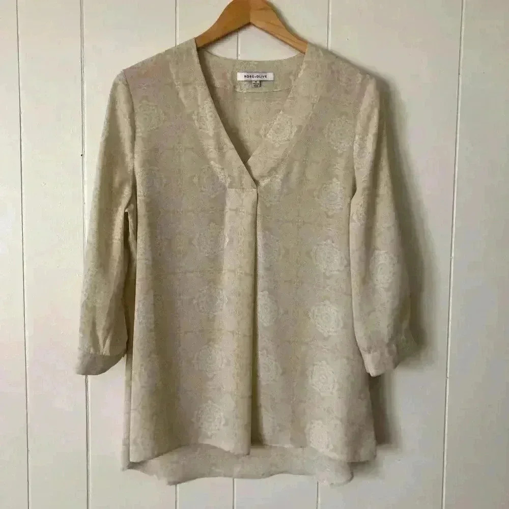 Rose & OliveWomen's Printed Top Blouse Size M